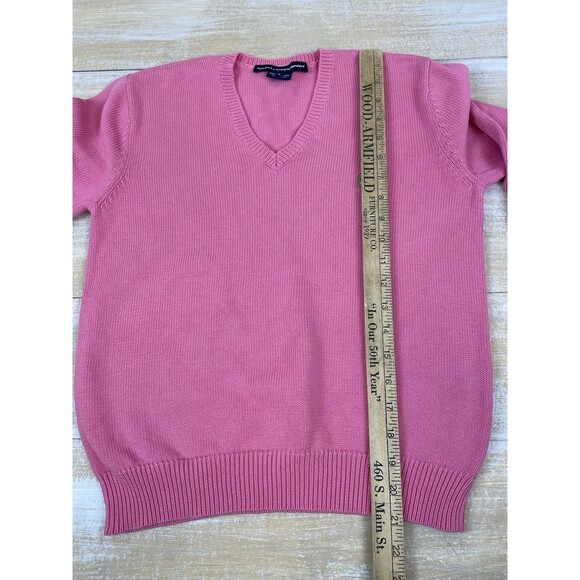 Vintage RALPH LAUREN SPORT Long Sleeve Pink Cotton V-neck Sweater Women’s L - Picture 6 of 7